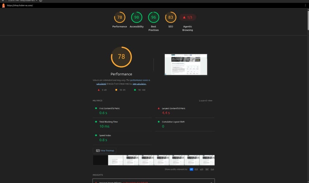 Homepage — Lighthouse after