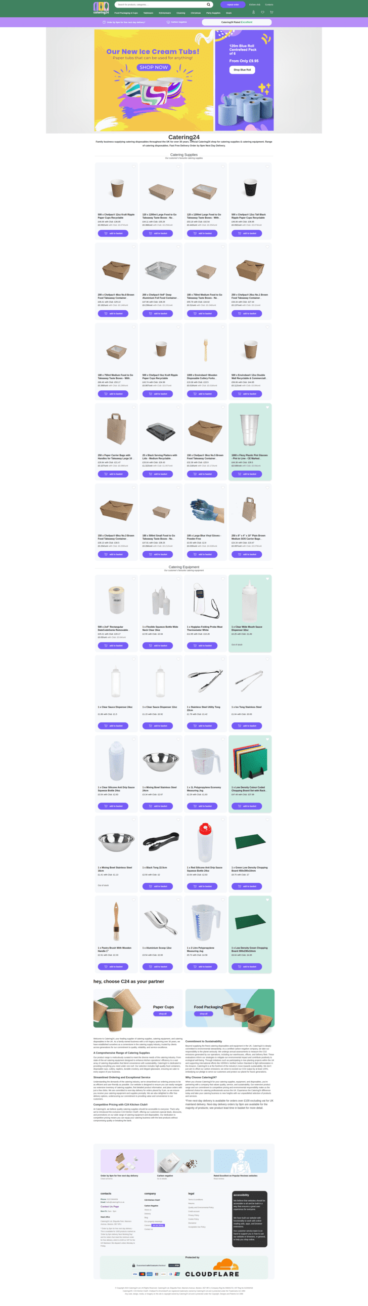 Catering24 - Magento 2 store with custom design and CMS pages. Helping with the development of a Magento 2 store