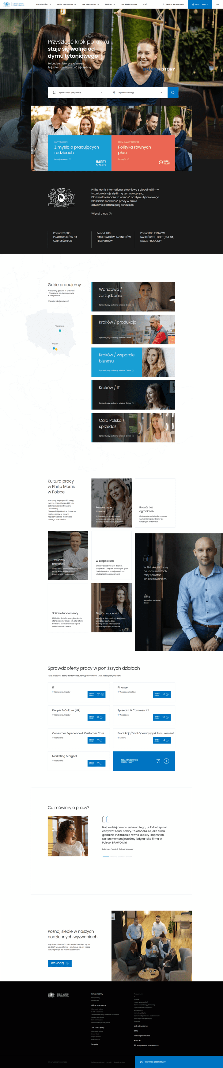 Pmi Careers - Developed a recruitment website in React.js, later migrated to Next.js for performance and scalabili