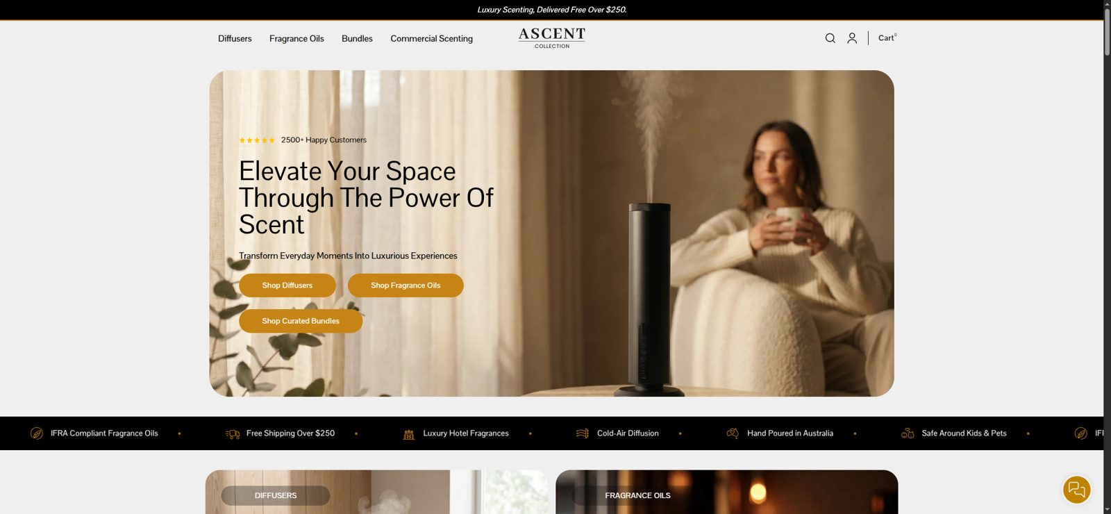 Ascent - Custom homepage from provided designs — reusable Liquid sections and Shopify Admin configuration on 